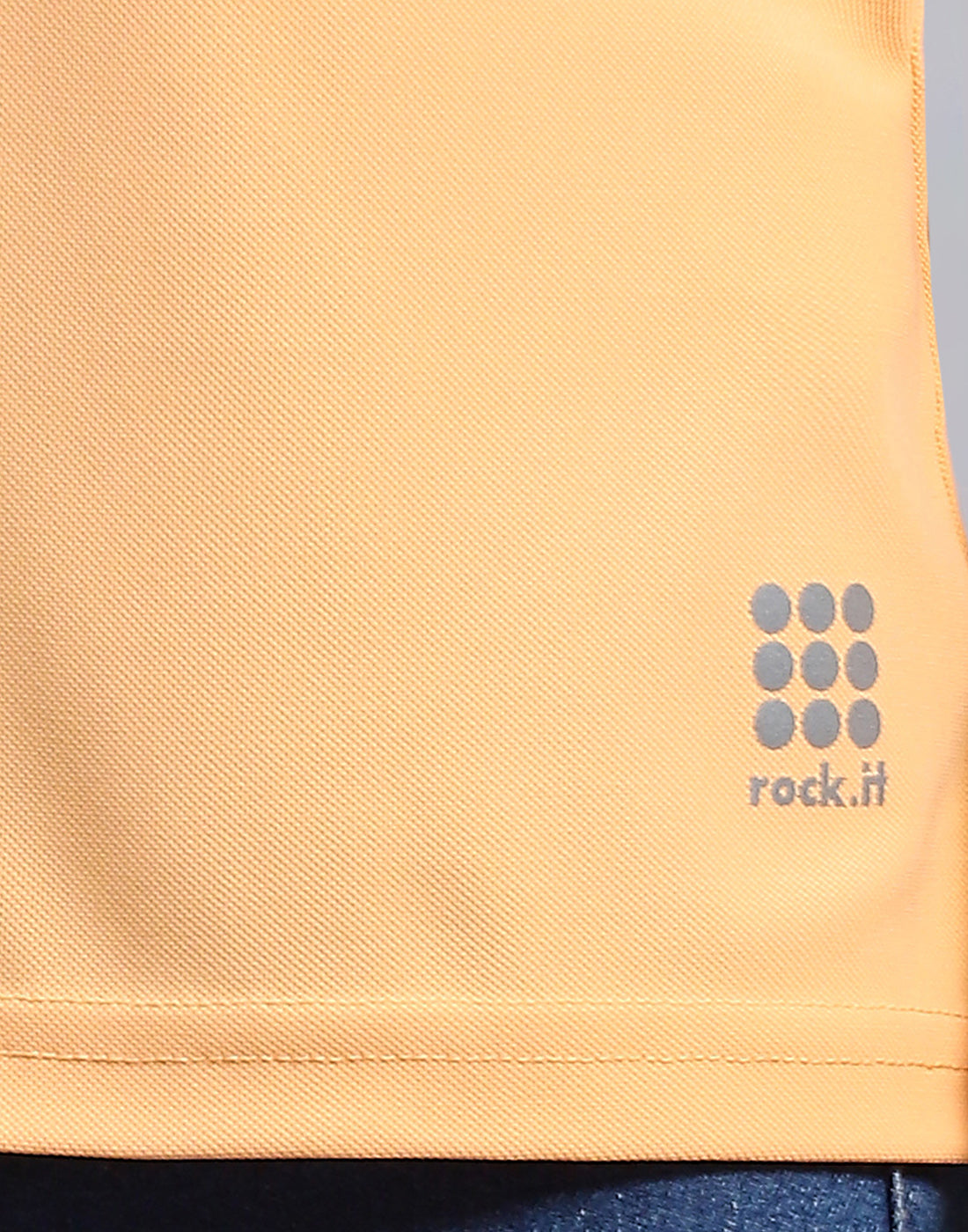 Rock.it Women Orange Solid Polo Collar Half Sleeve T-Shirt