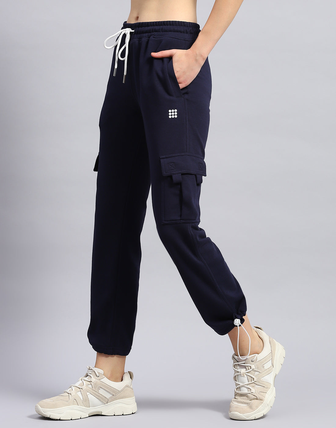 Rock.it Women Navy Blue Solid Regular Fit Lower