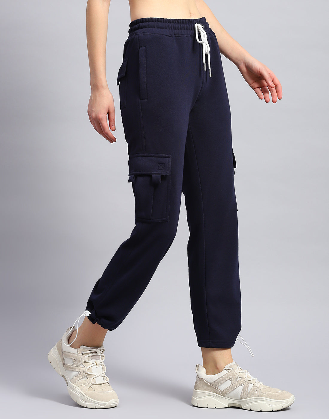 Rock.it Women Navy Blue Solid Regular Fit Lower