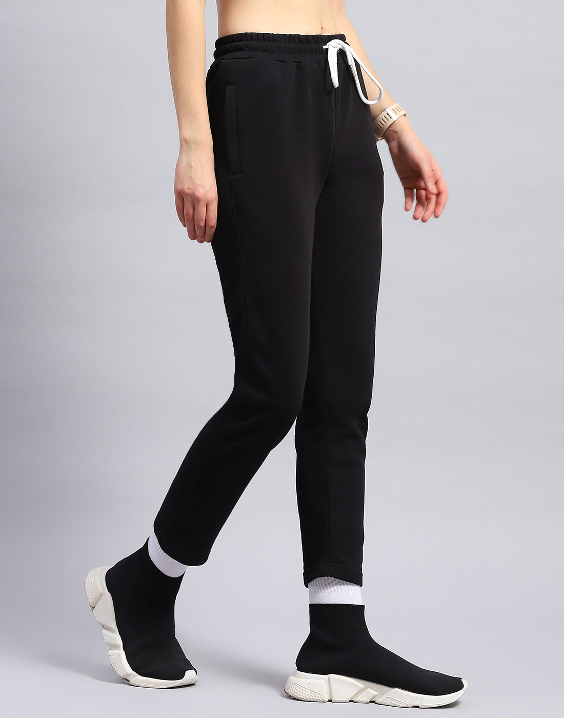 Rock.it Women Black Solid Regular Fit Lower