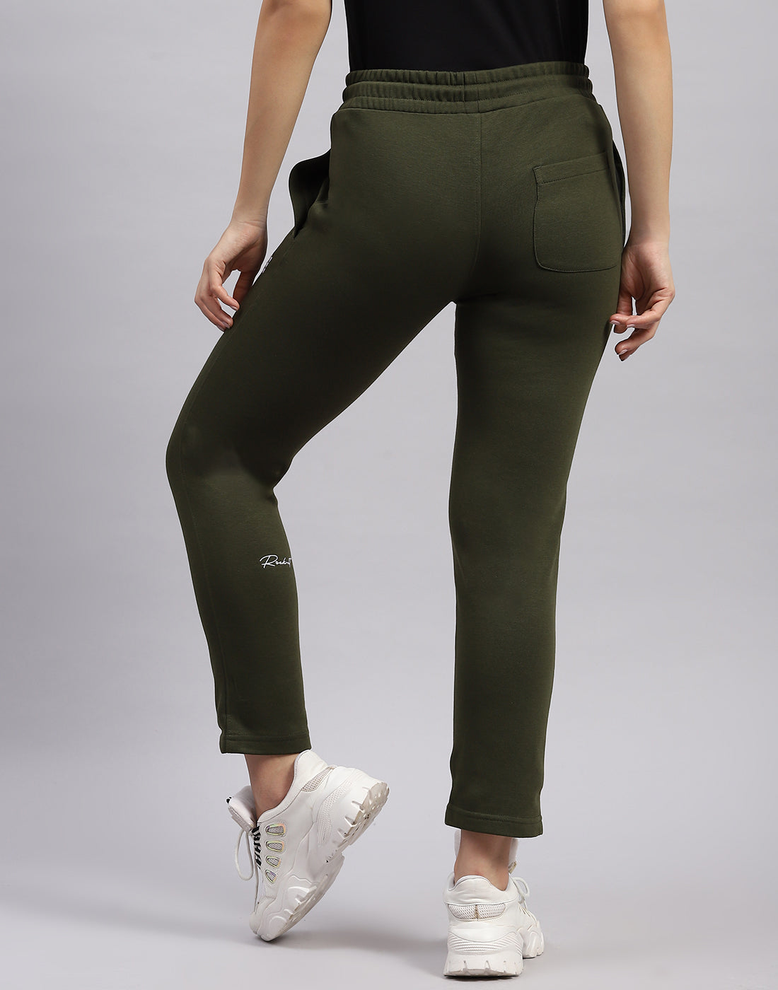 Rock.it Women Olive Solid Regular Fit Lower