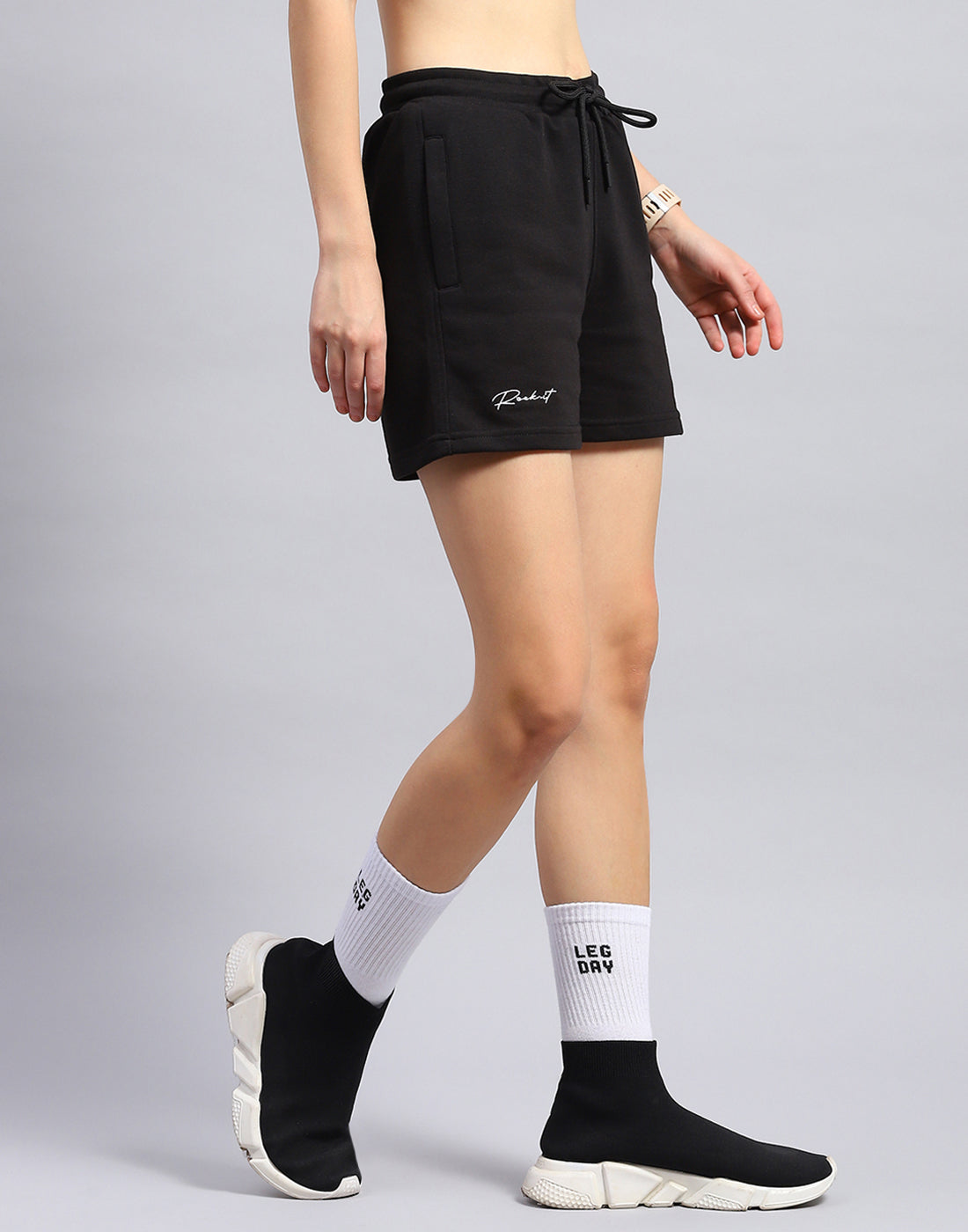 Buy Women Black Solid Regular Fit Short Online in India - Rock.it