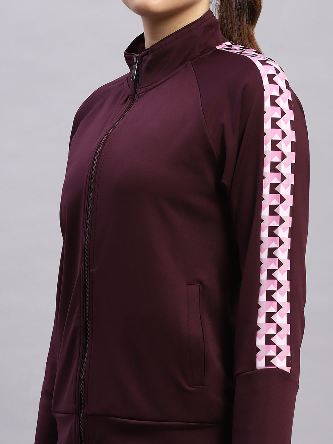 Rock.it Women Maroon Printed Band Collar Full Sleeve 3Pc Cords Set