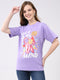 Rock.it Women Purple Printed Round Neck Half Sleeve Top
