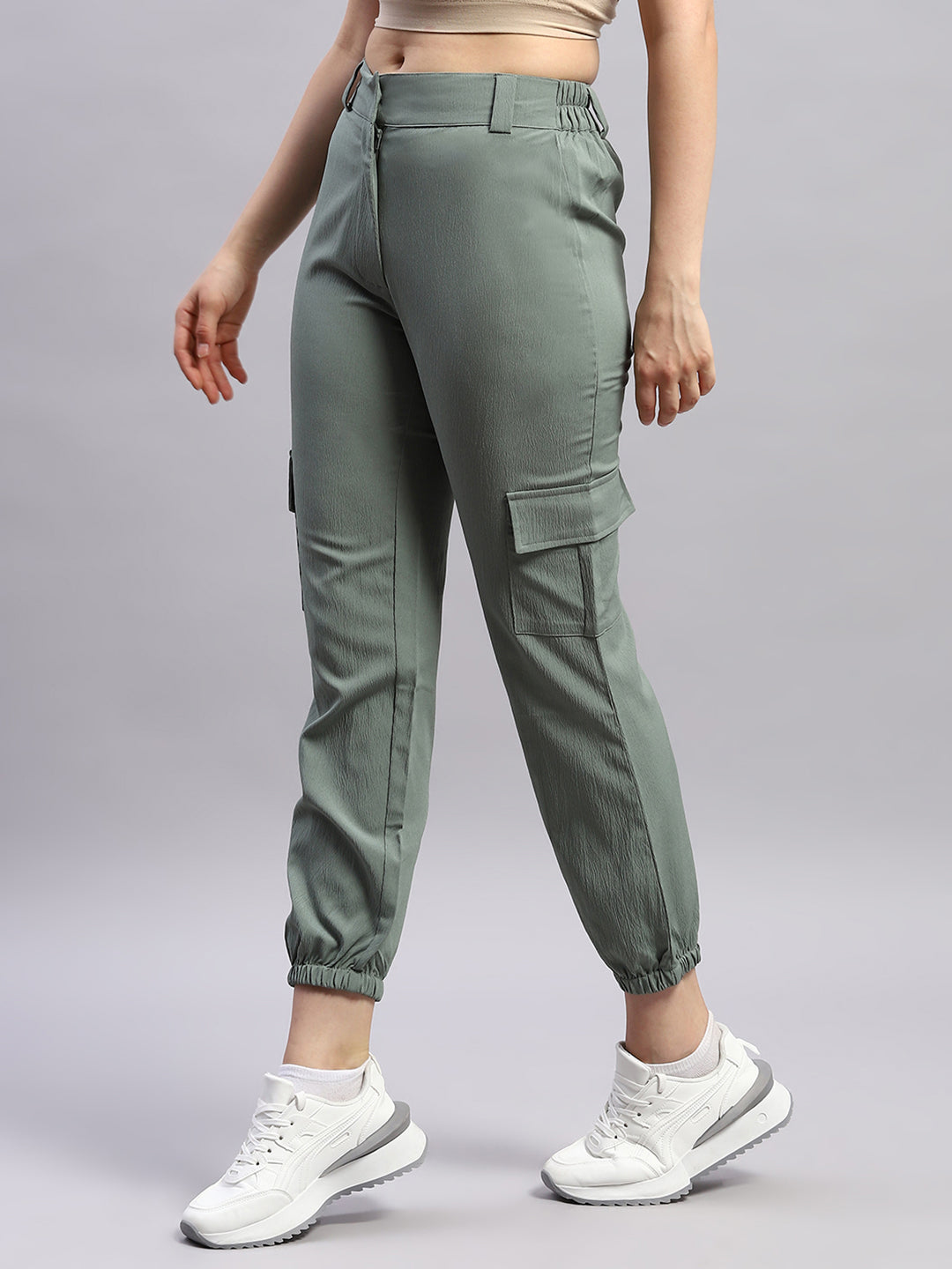 Rock.it Women Green Solid Regular Fit Lower