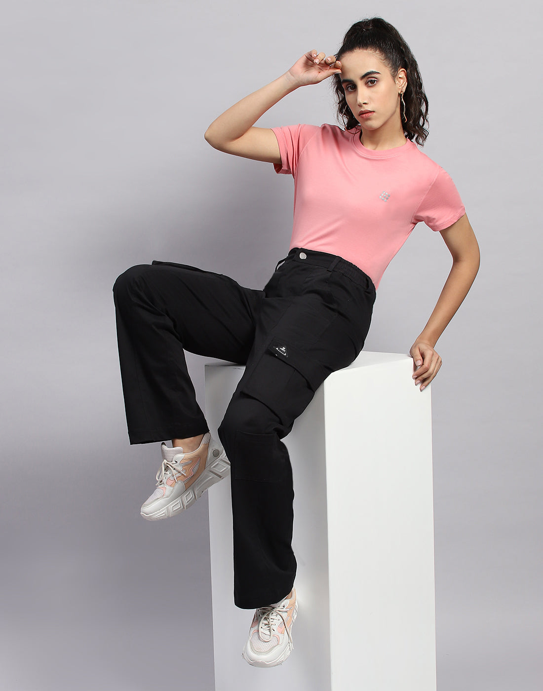 Rock.it Women Black Solid Regular Fit Trouser