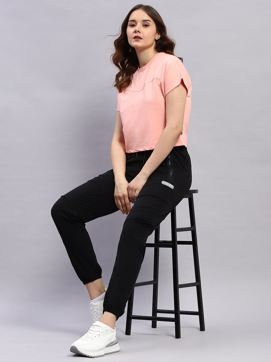 Rock.it Women Black Solid Regular Fit Jogger