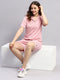 Rock.it Women Pink Self Design Collar Half Sleeve Cords Set