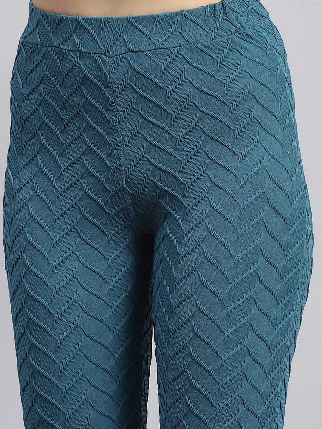 Rock.it Women Green Self Design Round Neck Sleeveless Cords Set