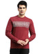 Rock.it Men Maroon Printed Round Neck Full Sleeve Sweatshirt