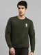 Rock.it Men Olive Printed Round Neck Full Sleeve Sweatshirt