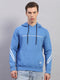 Rock.it Men Blue Printed Hooded Full Sleeve Sweatshirt
