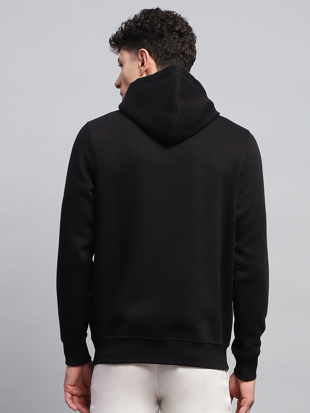 Rock.it Men Black Printed Hooded Full Sleeve Sweatshirt