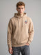 Rock.it Men Beige Back Printed Hooded Full Sleeve Sweatshirt