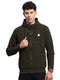 Rock.it Men Olive Self Design Hooded Full Sleeve Sweatshirt