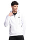 Rock.it Men White Self Design Hooded Full Sleeve Sweatshirt