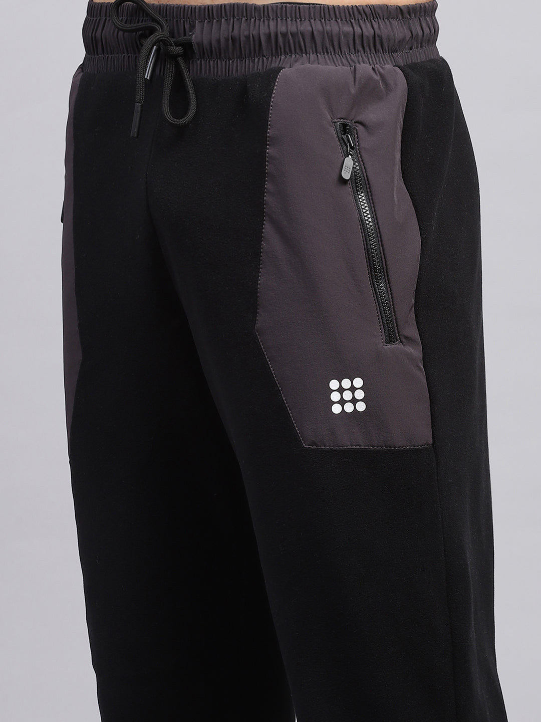 Rock.it Men Black Solid Round Neck Full Sleeve Winter Tracksuit