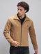 Rock.it Men Camel Brown Solid Collar Full Sleeve Jacket