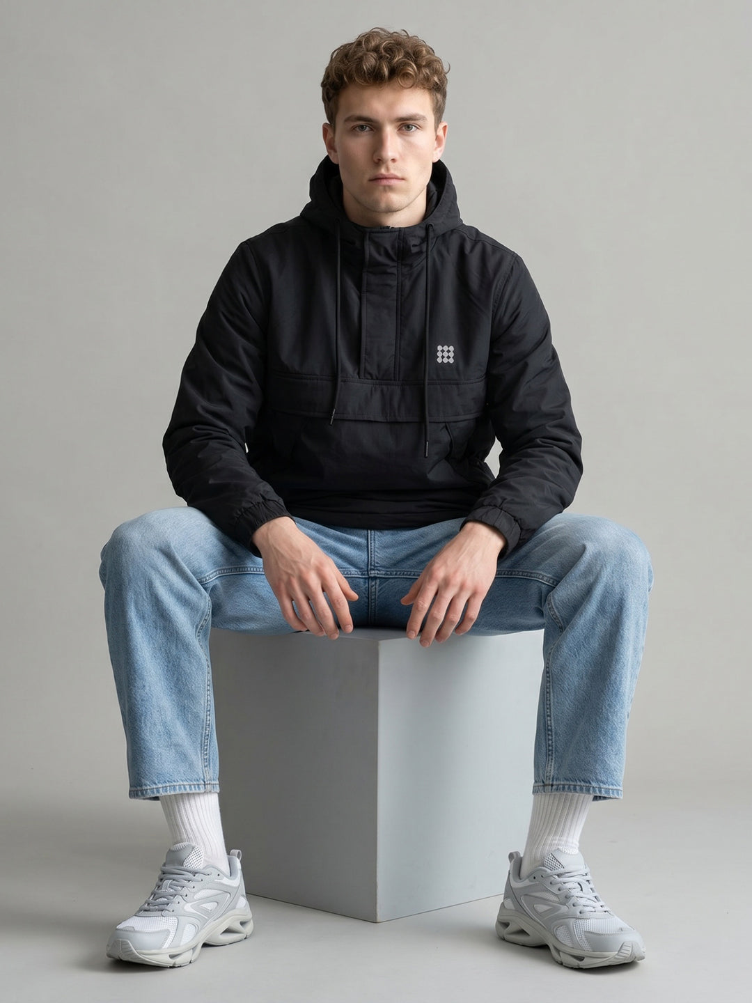 Rock.it Men Black Solid Hooded Full Sleeve Parka Jacket
