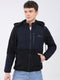 Rock.it Men Navy Blue Solid Hooded Full Sleeve Reversible Jacket