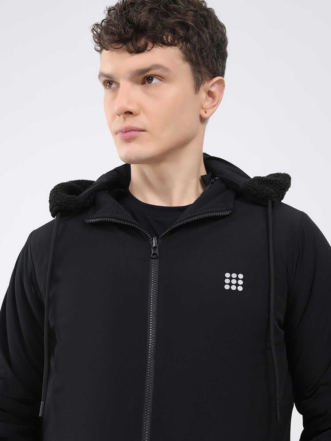 Rock.it Men Black Solid Hooded Full Sleeve Reversible Jacket