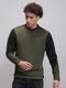 Rock.it Men Olive Solid Round Neck Full Sleeve Sweatshirt