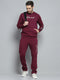 Rock.it Men Maroon Printed Round Neck Full Sleeve Winter Tracksuit