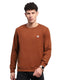 Rock.it Men Rust Solid Round Neck Full Sleeve Sweatshirt