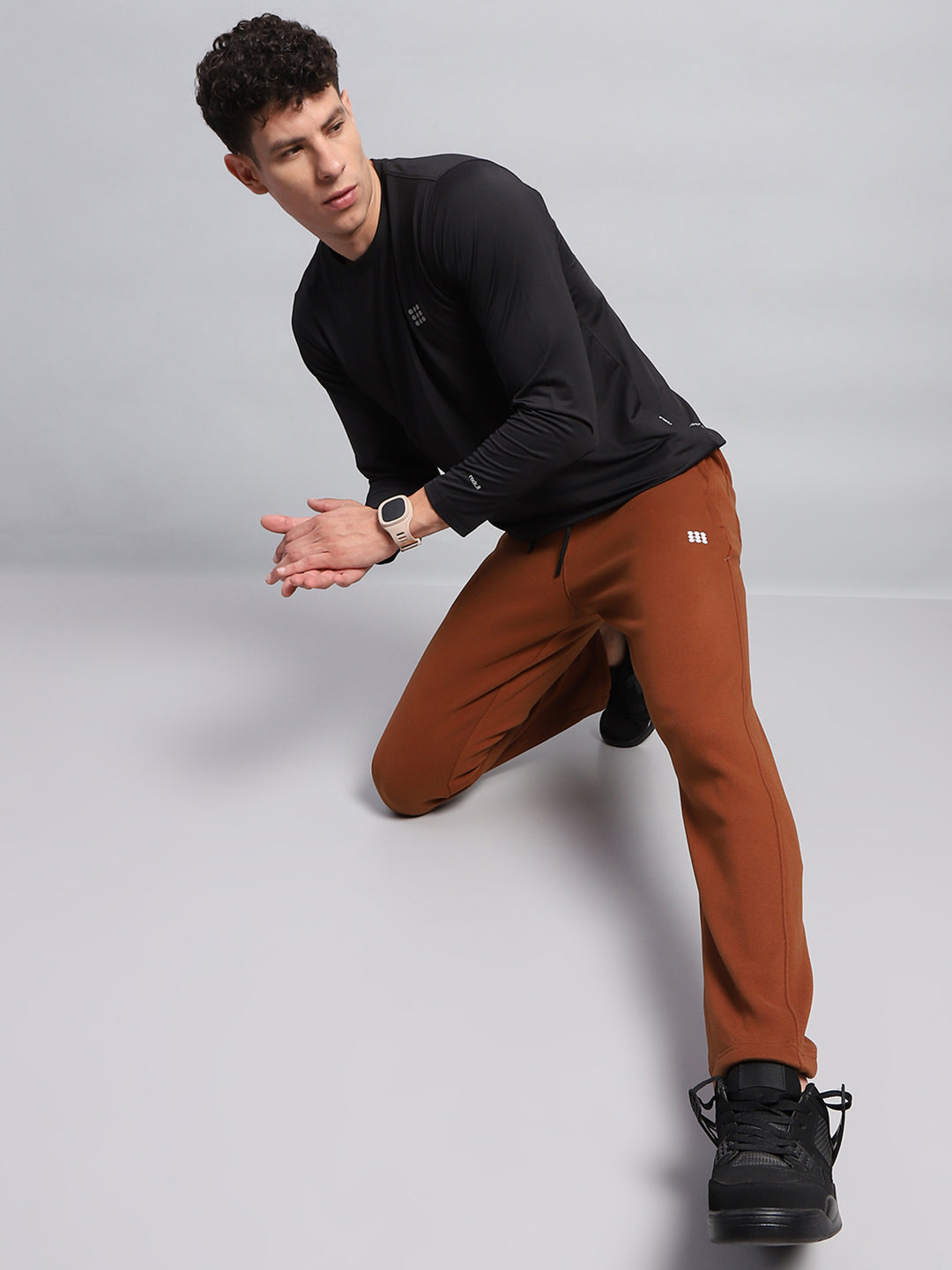 Rock.it Men Rust Solid Regular Fit Winter Lower