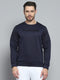 Rock.it Men Navy Blue Printed Round Neck Full Sleeve Sweatshirt