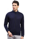 Rock.it Men Navy Blue Self Design Turtle Neck Full Sleeve Sweatshirt
