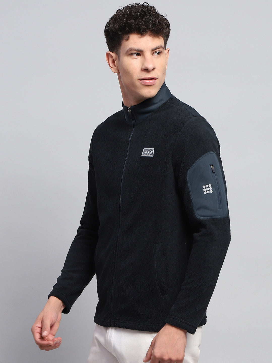 Rock.it Men Teal Blue Solid Round Neck Full Sleeve Sweatshirt