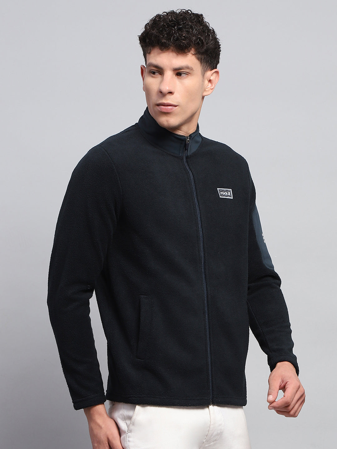 Rock.it Men Teal Blue Solid Round Neck Full Sleeve Sweatshirt