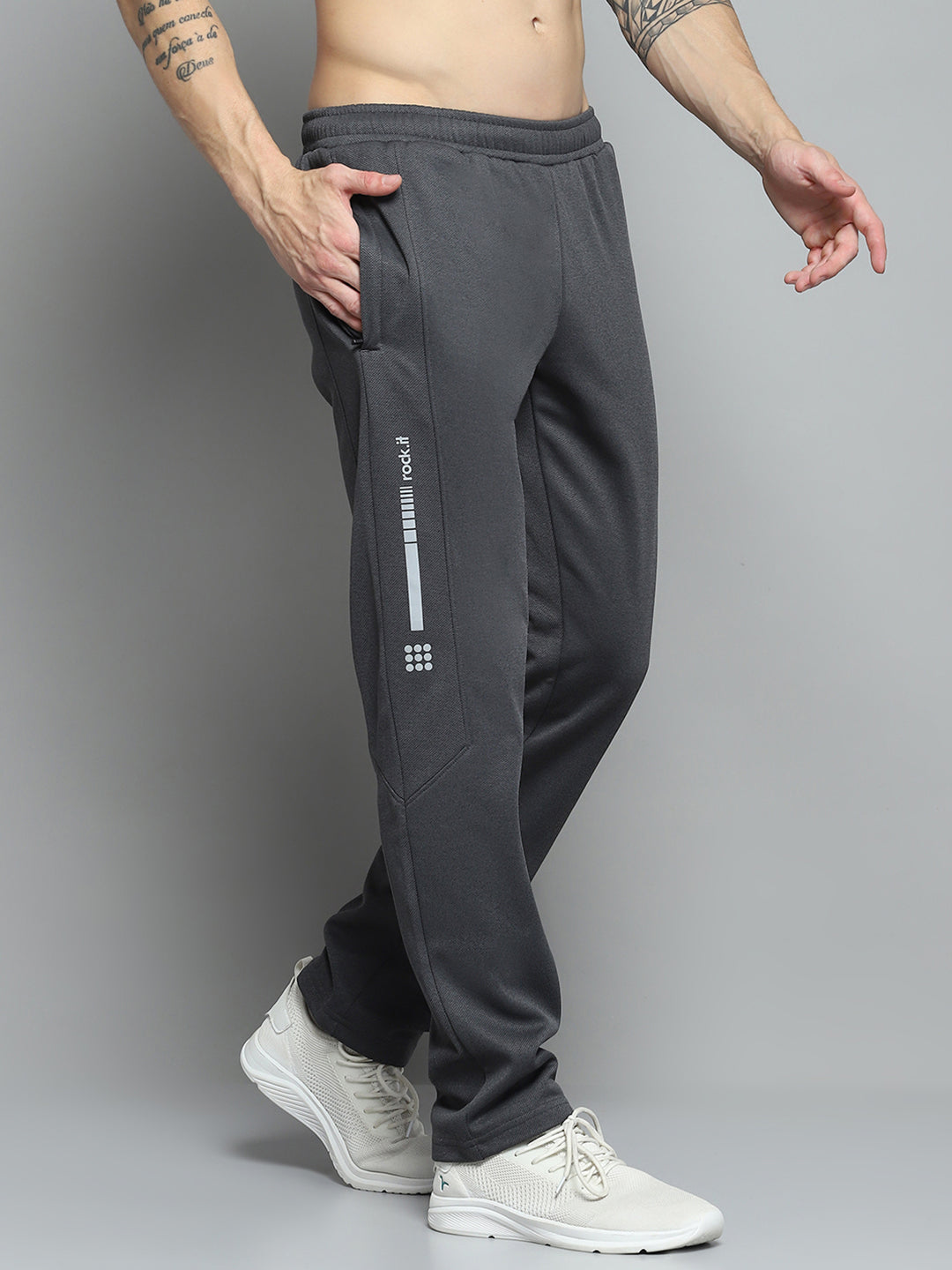 Rock.it Men Charcoal Printed   Lower