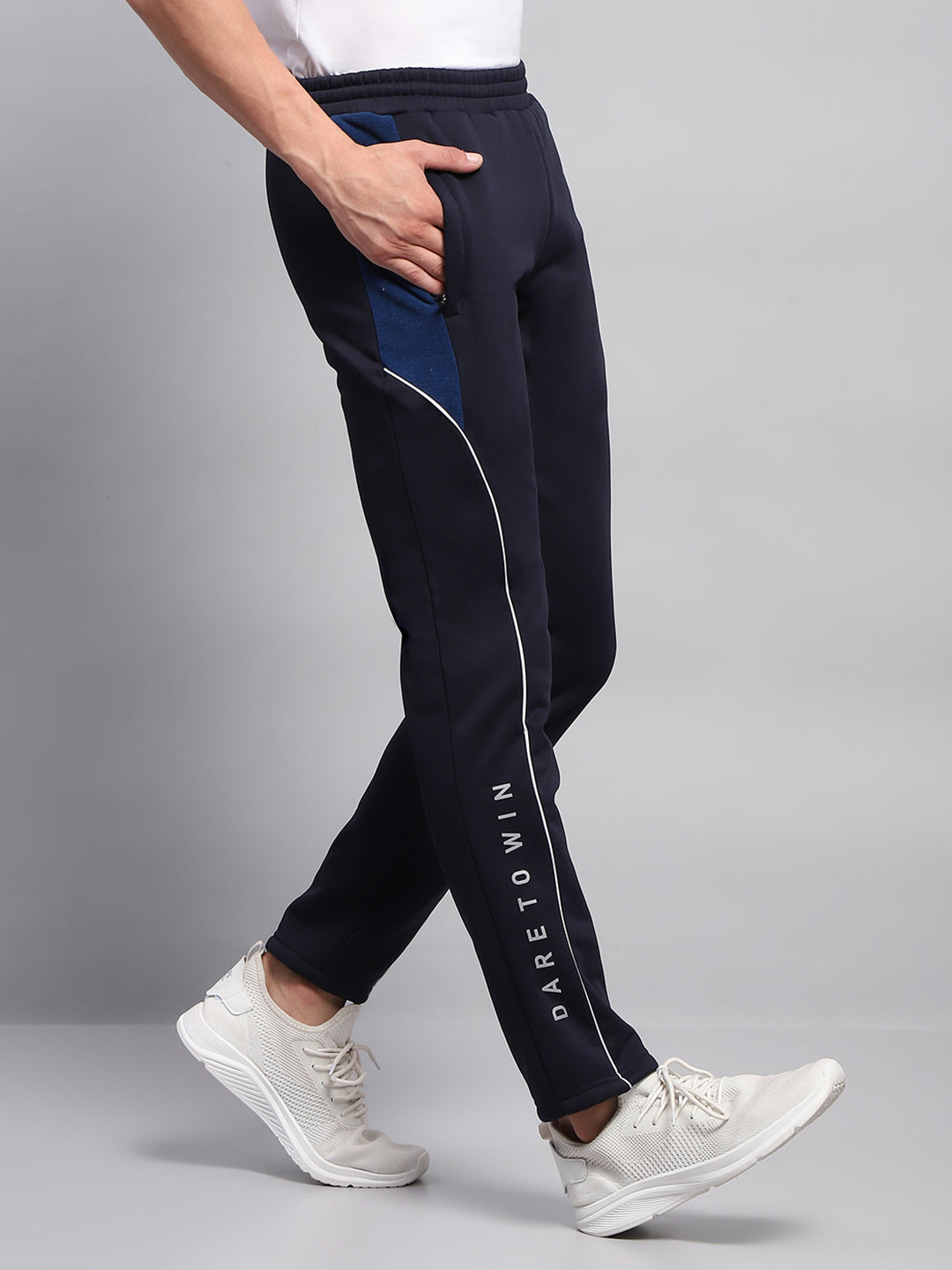 Rock.it Men Navy Blue Printed Regular Fit Winter Lower