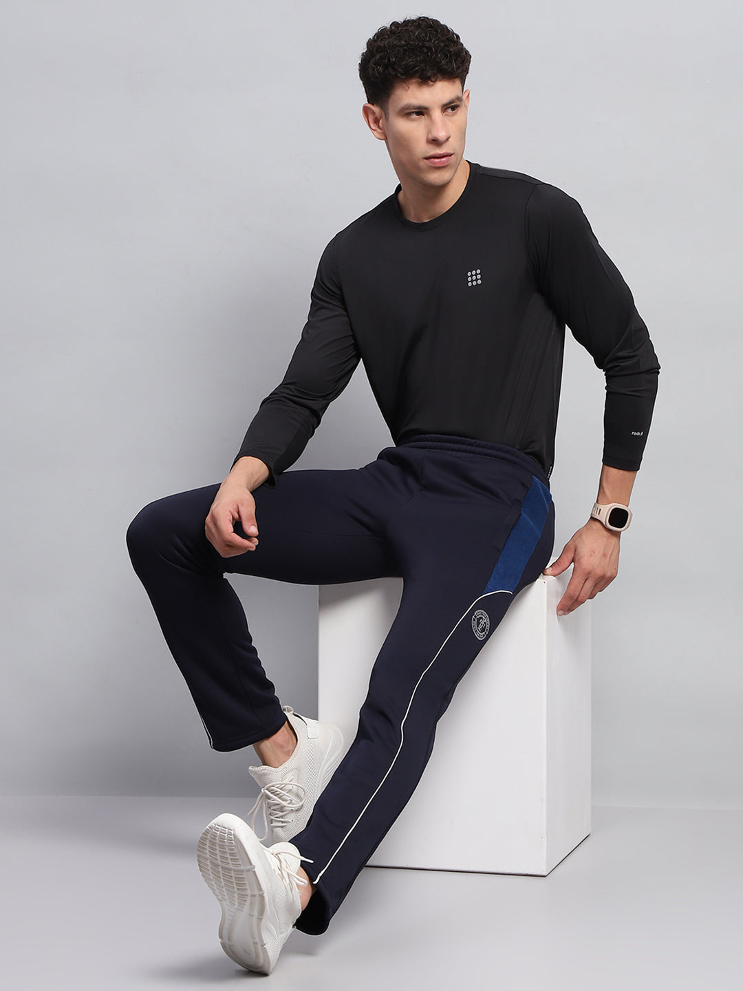 Rock.it Men Navy Blue Printed Regular Fit Winter Lower