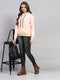 Rock.it Women Peach Solid Hooded Full Sleeve Sweatshirt