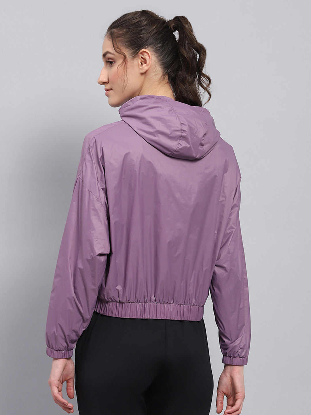 Rock.it Women Purple Solid Hooded Full Sleeve Jacket