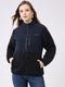 Rock.it Women Navy Blue Solid Mock Neck Full Sleeve Reversible Jacket