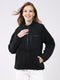 Rock.it Women Black Solid Mock Neck Full Sleeve Reversible Jacket