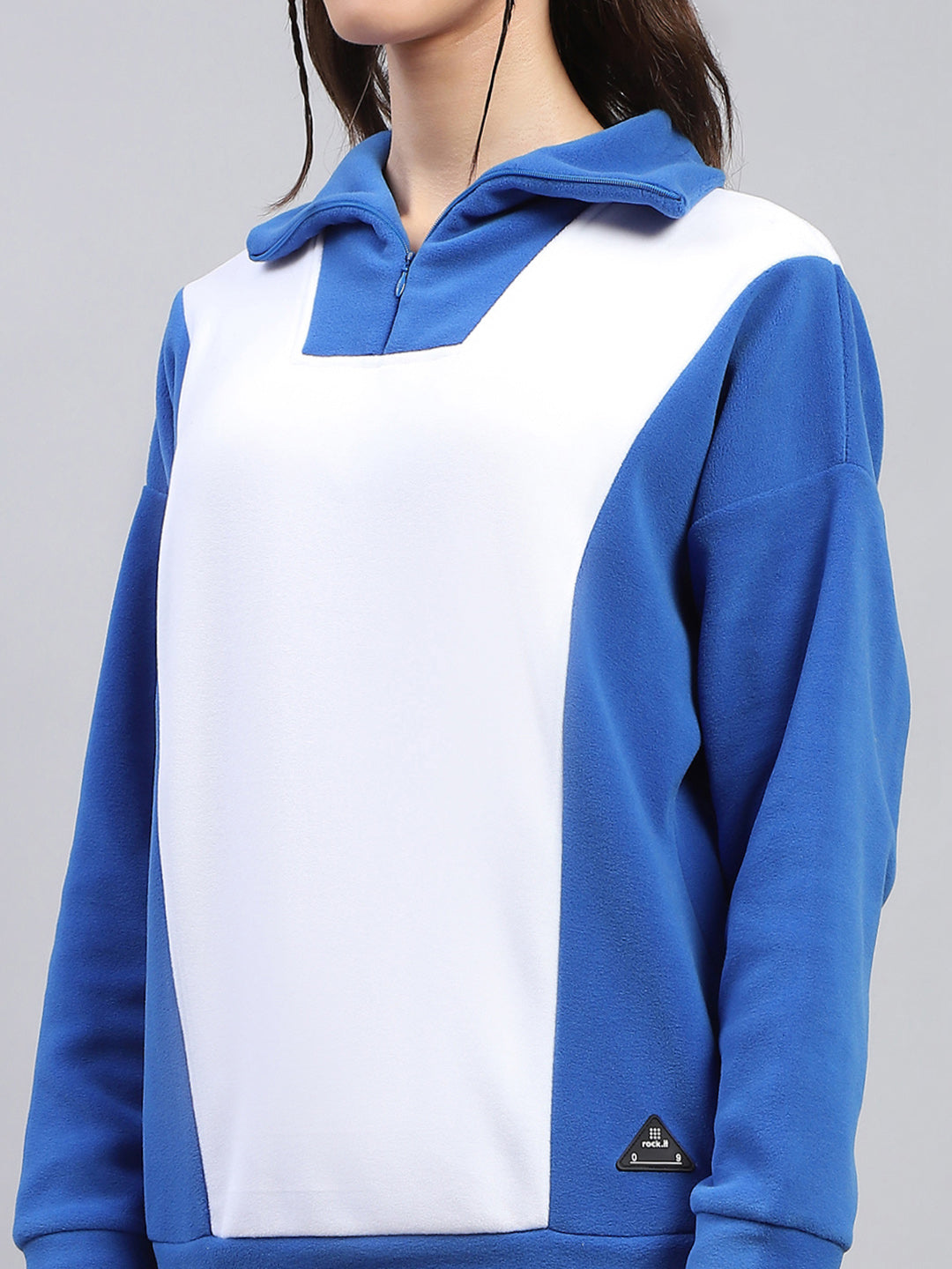 Rock.it Women Blue Solid Collar Full Sleeve Tracksuit