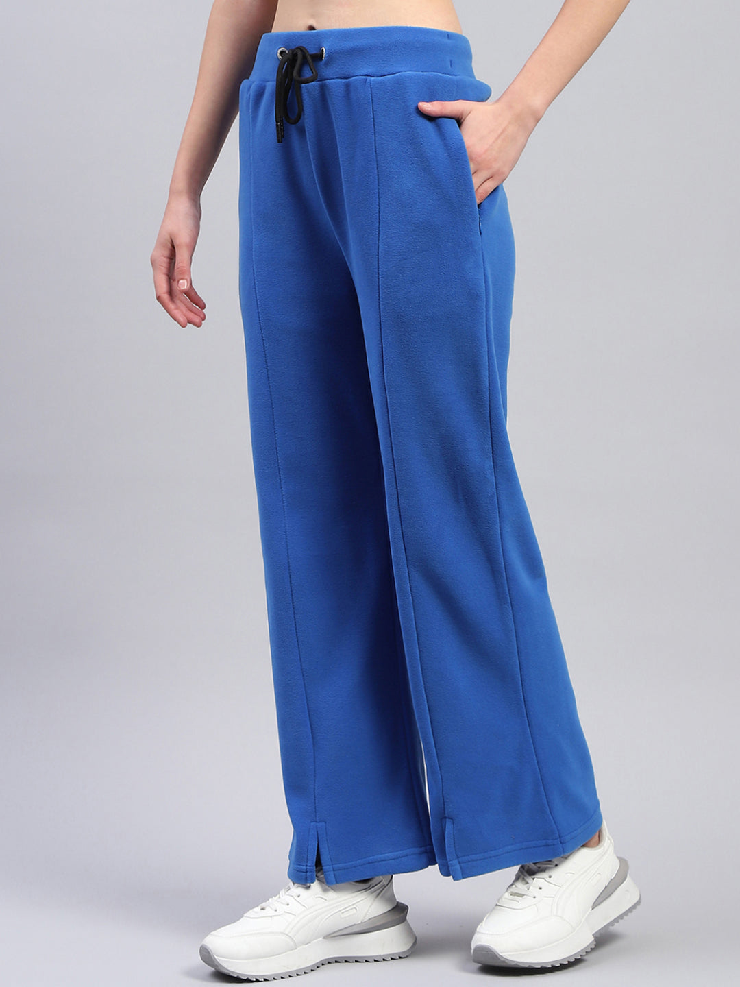 Rock.it Women Blue Solid Collar Full Sleeve Tracksuit