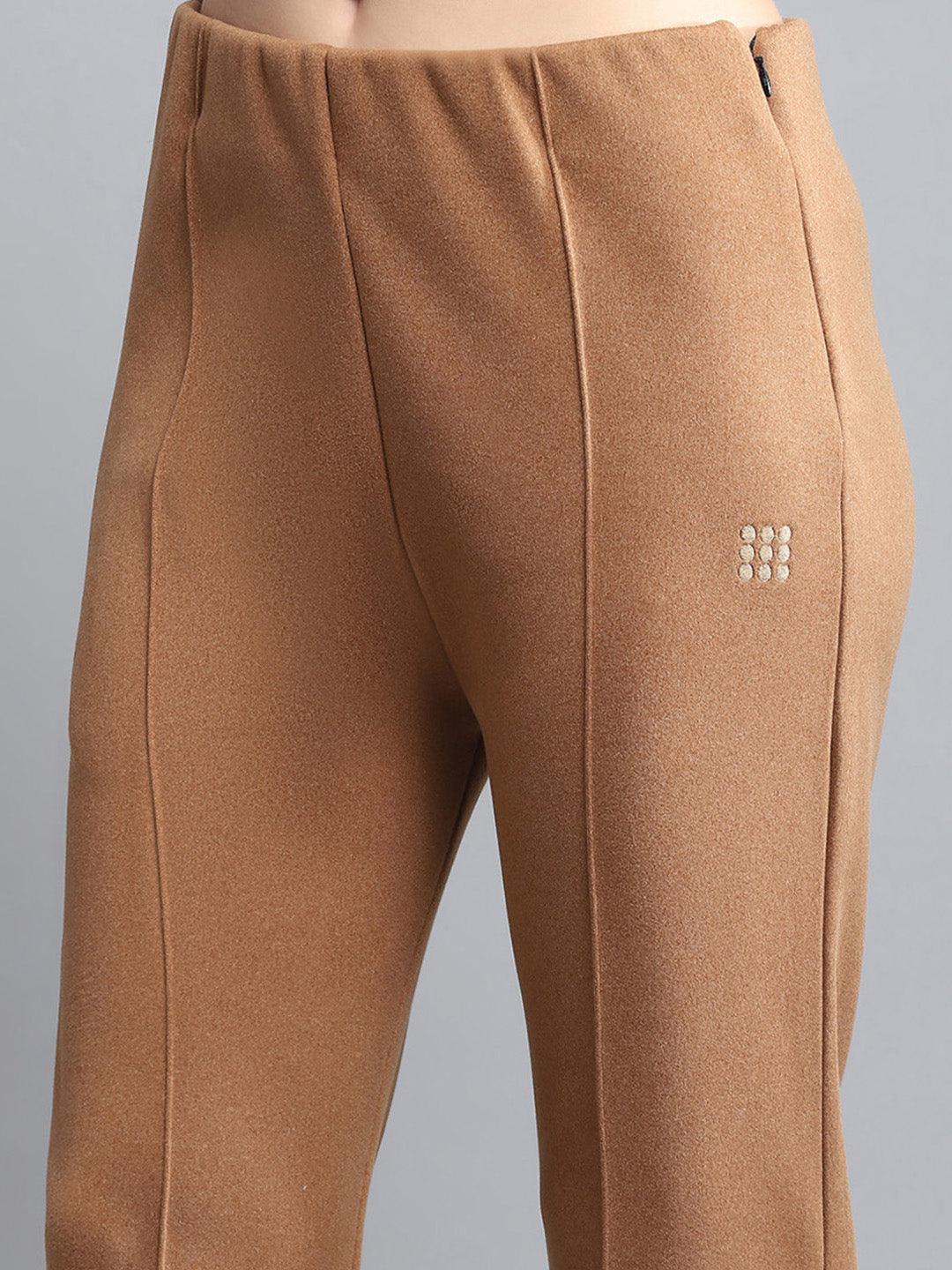 Rock.it Women Brown Solid Collar Full Sleeve Tracksuit