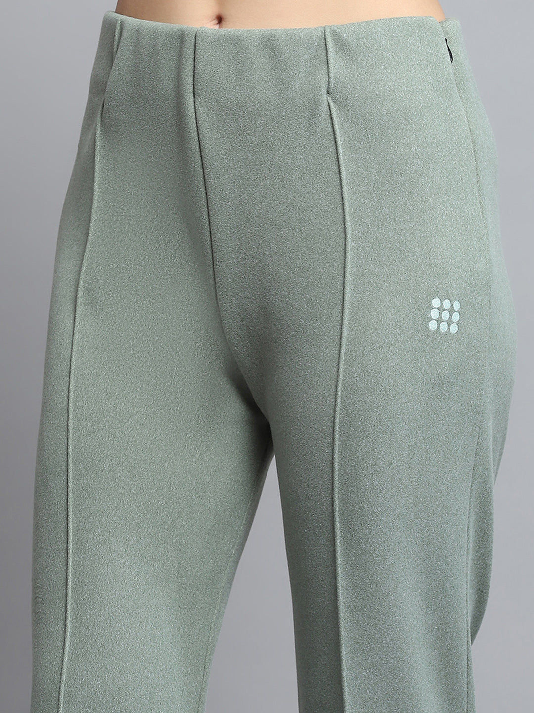 Rock.it Women Green Solid Collar Full Sleeve Tracksuit