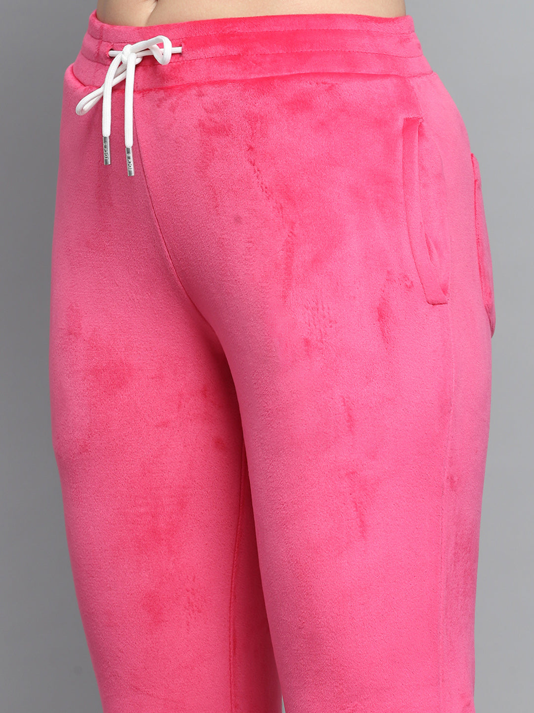 Rock.it Women Pink Solid Hooded Full Sleeve Tracksuit