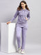 Rock.it Women Purple Printed Hooded Full Sleeve Tracksuit