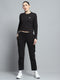Rock.it Women Black Solid Round Neck Full Sleeve Tracksuit