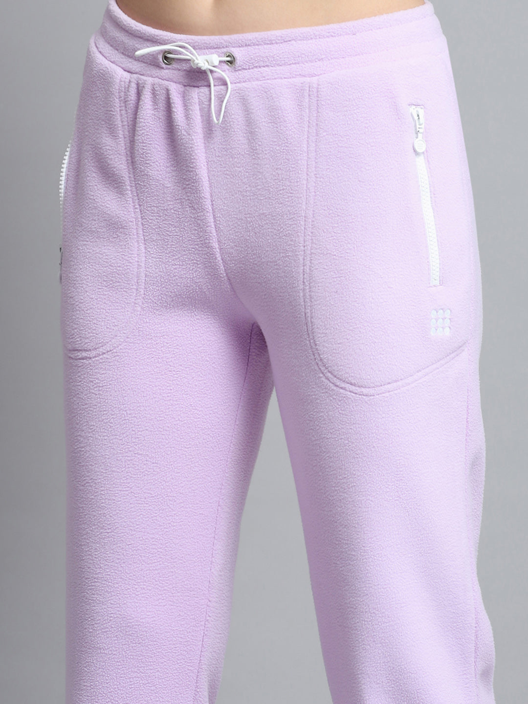 Rock.it Women Purple Solid Mock Neck Full Sleeve Tracksuit