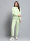 Rock.it Women Green Solid Mock Neck Full Sleeve Tracksuit