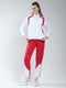 Rock.it Women White & Red Solid Mock Neck Full Sleeve Winter Tracksuit